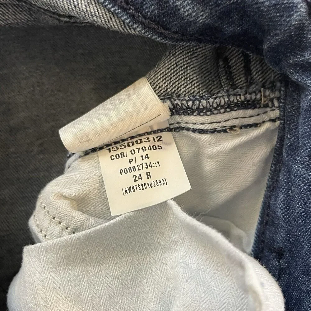 Abercrombie & Fitch Harper Low Rise Ankle Jeans Size 24/00r Blue Side Stripes‎